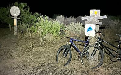 I snapped a quick pick of the entrance to the Bike Ranch as I rolled out at 2:45AM to beat the New Mexico heat on my way to El Paso.