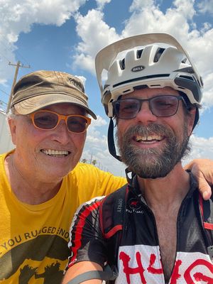 Ultra cycling friend Dex saw me riding through his hometown and pulled over to chat, the first familiar face in nearly 3,500 miles!