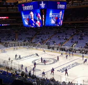 Watching the NY Rangers play at Madison Square Garden
