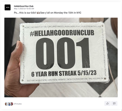 Club Announcement post in the HellahGood Run Club on Strava.com