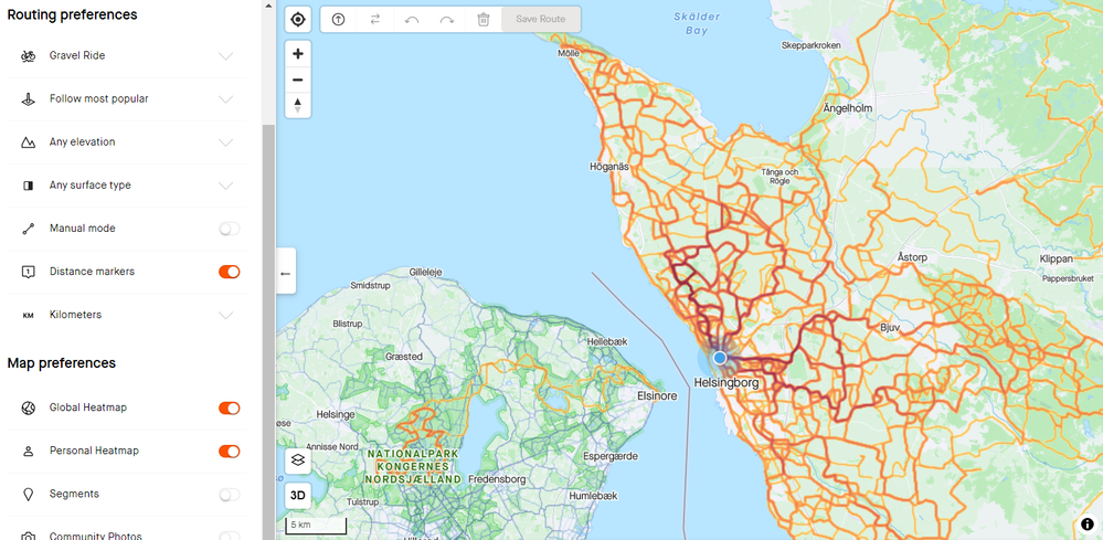 gravel personal heatmap