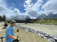 My son on a 40 mile shake-down ride circling Mt Rundle on his birthday the day before the start of the Tour Divide.