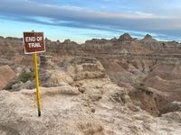 Badlands National Park, the end of our sunset hike trail.